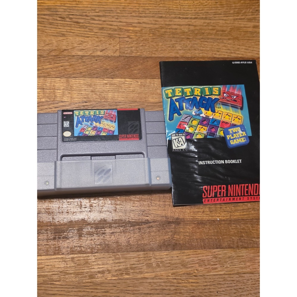 Tetris Attack Super Nintendo SNES Game Cartridge with Manual SNS-AYLE-USA